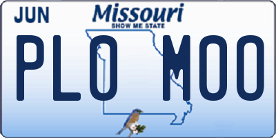 MO license plate PL0M0O