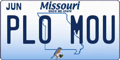 MO license plate PL0M0U