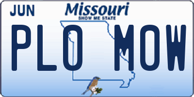 MO license plate PL0M0W