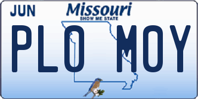 MO license plate PL0M0Y