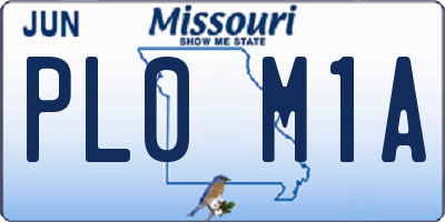 MO license plate PL0M1A