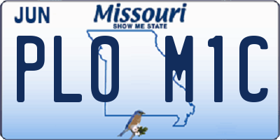 MO license plate PL0M1C