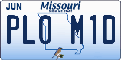 MO license plate PL0M1D