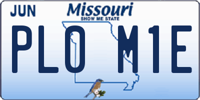 MO license plate PL0M1E