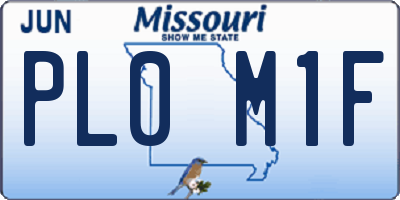 MO license plate PL0M1F