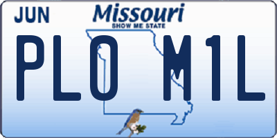 MO license plate PL0M1L