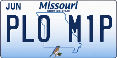 MO license plate PL0M1P