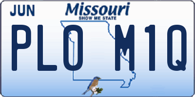 MO license plate PL0M1Q