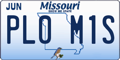 MO license plate PL0M1S