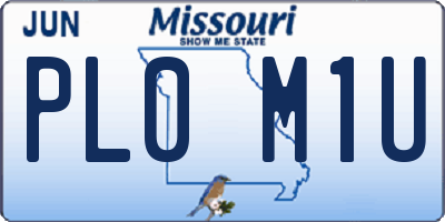 MO license plate PL0M1U