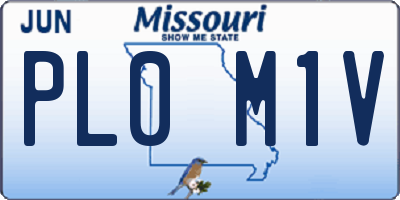 MO license plate PL0M1V