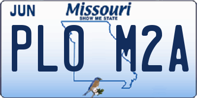 MO license plate PL0M2A