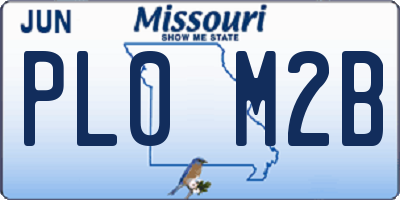 MO license plate PL0M2B