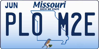 MO license plate PL0M2E