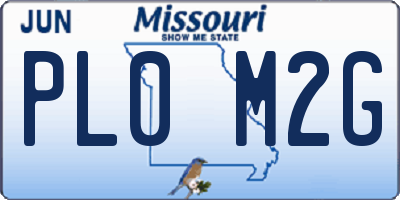 MO license plate PL0M2G