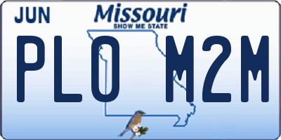 MO license plate PL0M2M