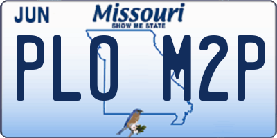 MO license plate PL0M2P