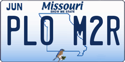 MO license plate PL0M2R