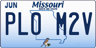 MO license plate PL0M2V