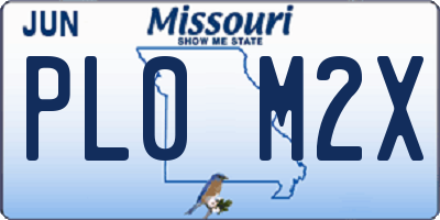 MO license plate PL0M2X