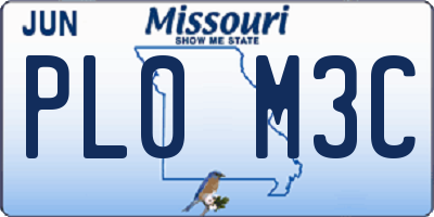 MO license plate PL0M3C