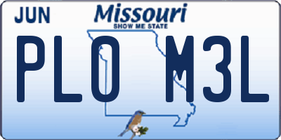 MO license plate PL0M3L