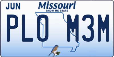MO license plate PL0M3M