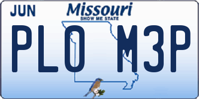 MO license plate PL0M3P