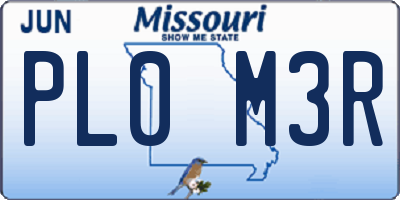 MO license plate PL0M3R