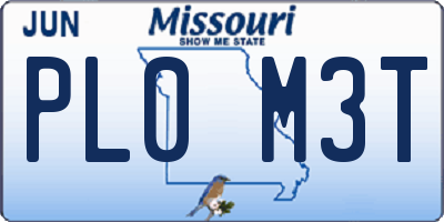 MO license plate PL0M3T