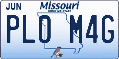 MO license plate PL0M4G