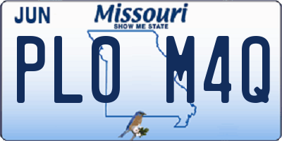 MO license plate PL0M4Q