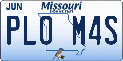 MO license plate PL0M4S