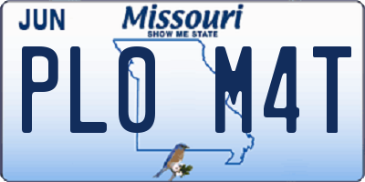 MO license plate PL0M4T