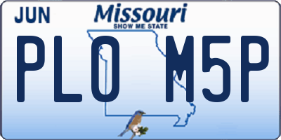 MO license plate PL0M5P