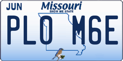 MO license plate PL0M6E