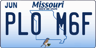 MO license plate PL0M6F