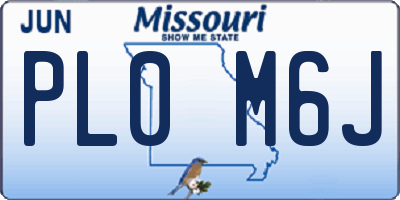 MO license plate PL0M6J