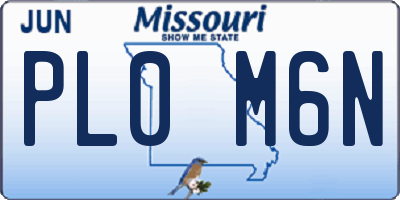 MO license plate PL0M6N
