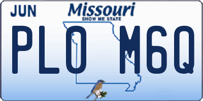 MO license plate PL0M6Q