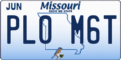 MO license plate PL0M6T