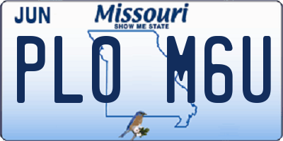 MO license plate PL0M6U