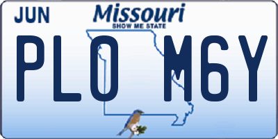 MO license plate PL0M6Y