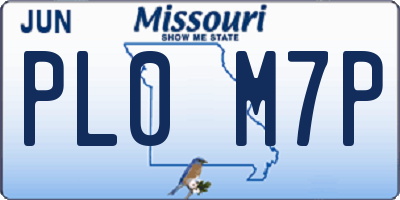 MO license plate PL0M7P