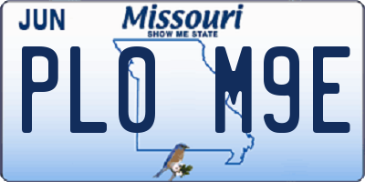 MO license plate PL0M9E