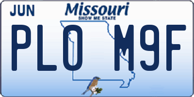 MO license plate PL0M9F