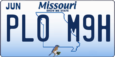 MO license plate PL0M9H