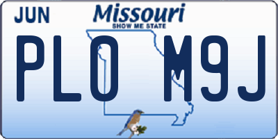 MO license plate PL0M9J