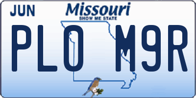 MO license plate PL0M9R