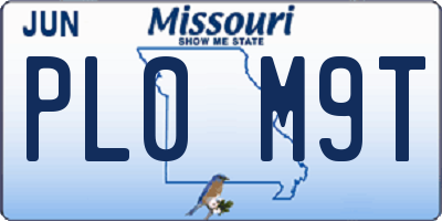 MO license plate PL0M9T